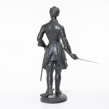 A bronze sculptur of King Charles XII of Sweden.
