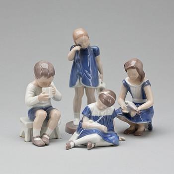 FIGURINER, 4 st, porslin, Bing & Gröndahl.