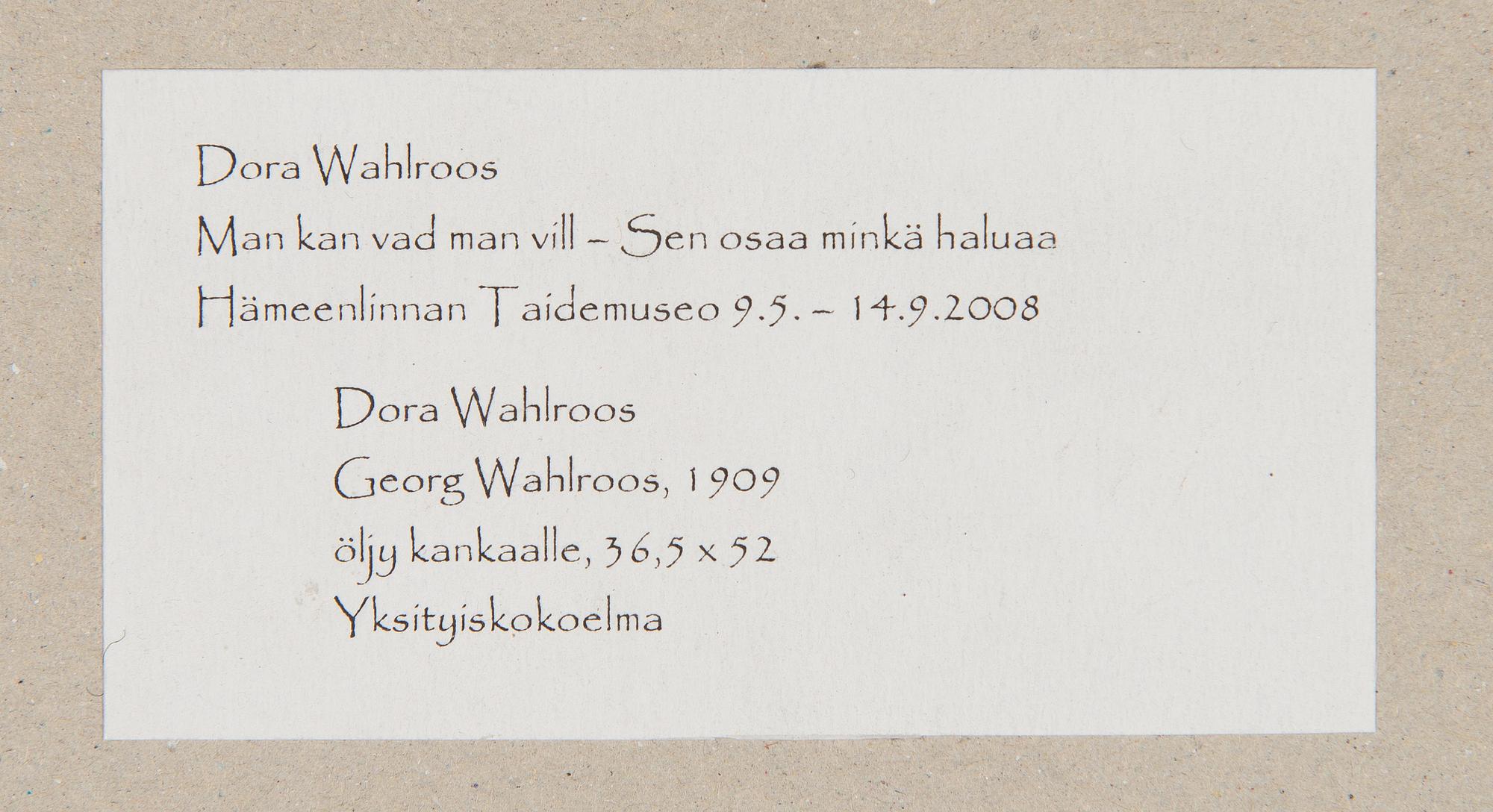 Dora Wahlroos, The artist's brother Georg Wahlroos.