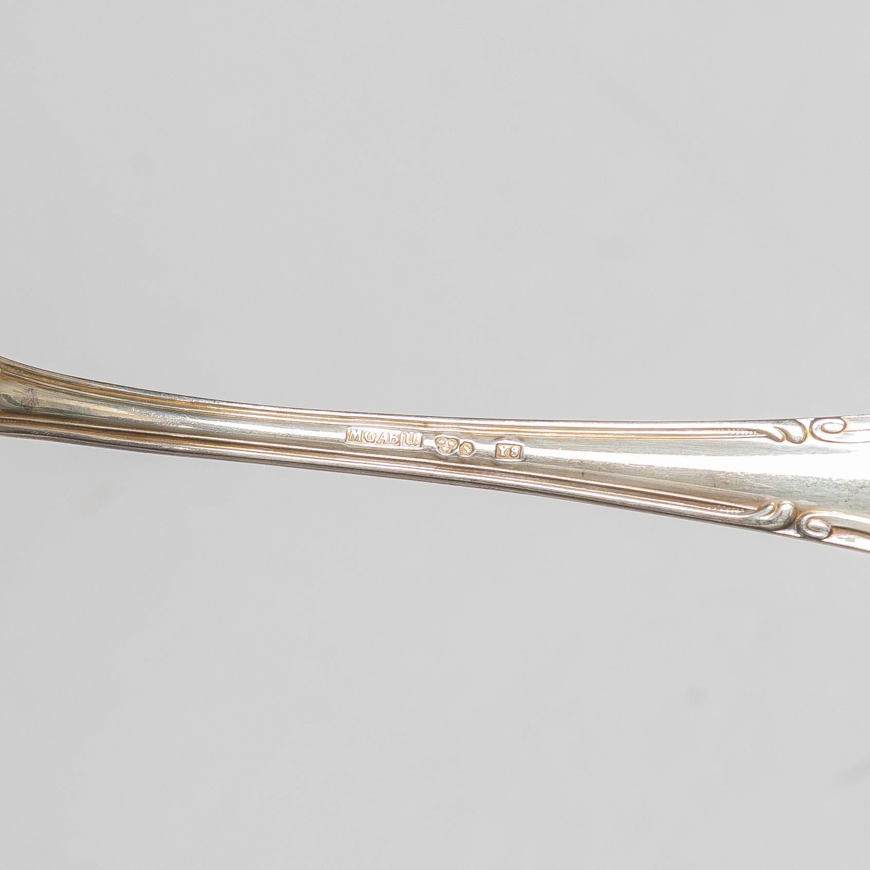 Besticksuppsättning, silver, ca 82 delar, "Märtha", MGAB, Uppsala, 1949-1952.