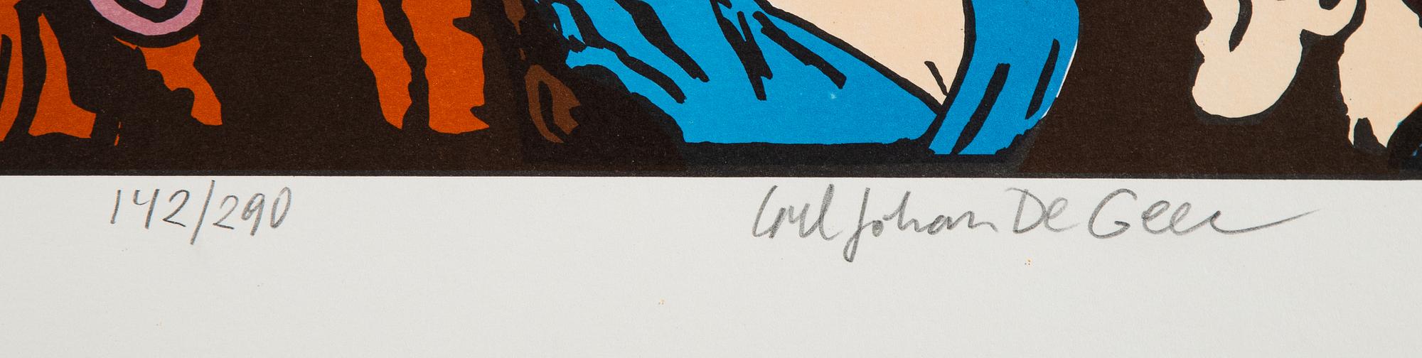 Carl Johan De Geer, lithograph in colours, signed 142/290.