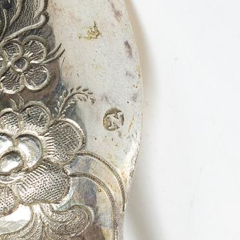 Nicolaus Wollenberg, födelsedags- eller äktenskapssked, silver, Nürnberg 1785-1789.