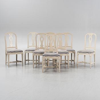 Stolar, 8 st, "Hallunda", IKEA:s 1700-tals serie, 1990-tal.