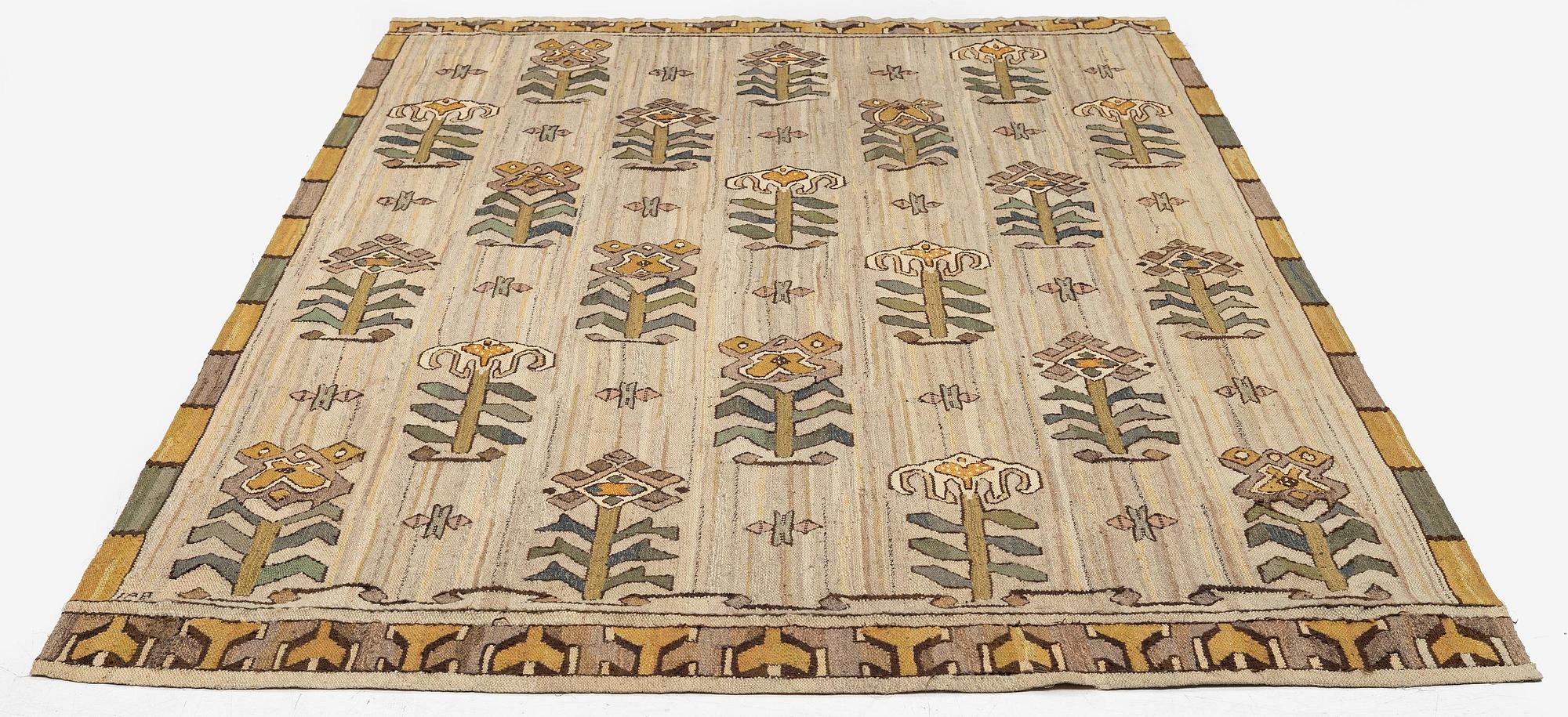 Polly Björkman, a tapestry weave drape, c. 259 x 165 cm, signed TPB.