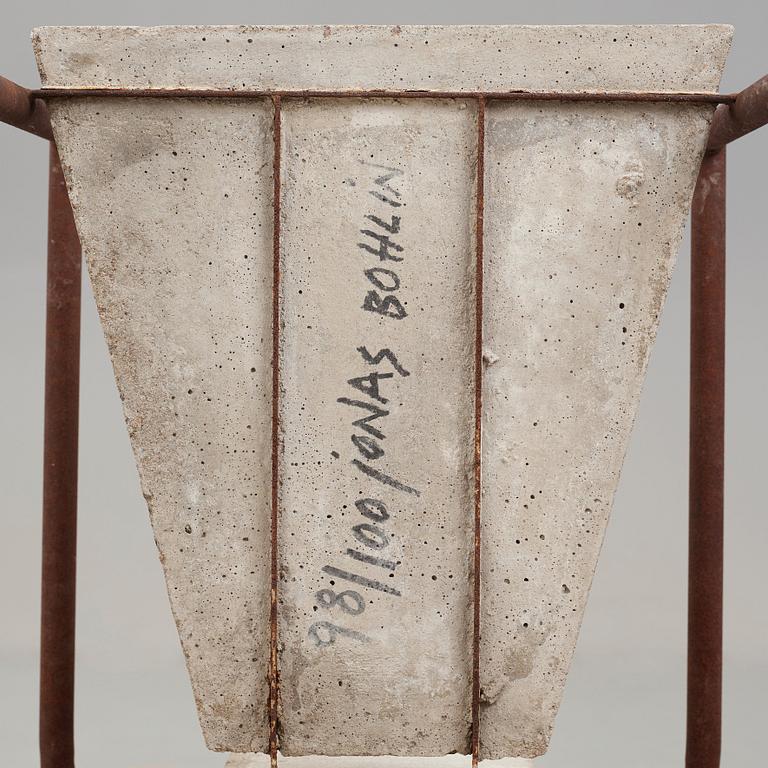 Jonas Bohlin, a "Concrete" armchair, Källemo, Värnamo, Sweden 1981.