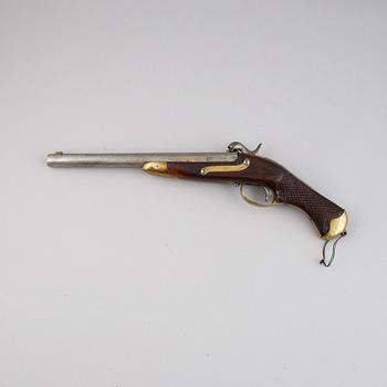 A rifled Swedish percussion pistol,  1850 pattern.
