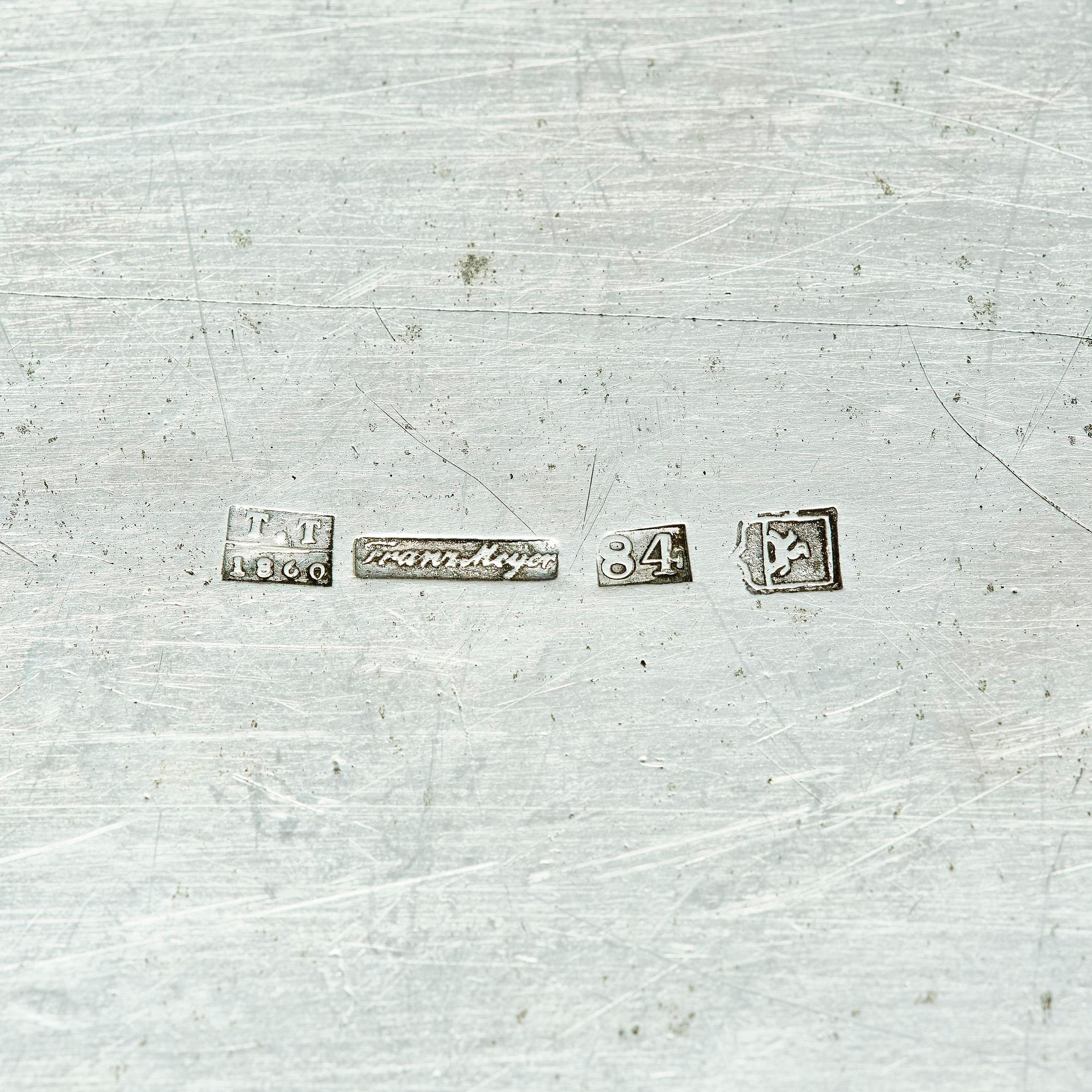 A Lithuanian silver serving dish, mark of Franz Meyer, Vilnius 1860.