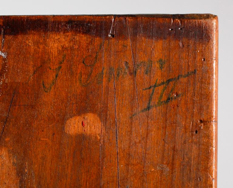 ADOLF EBERLE, hans art, olja på pannå, ej signerad, 1800-/1900-tal.