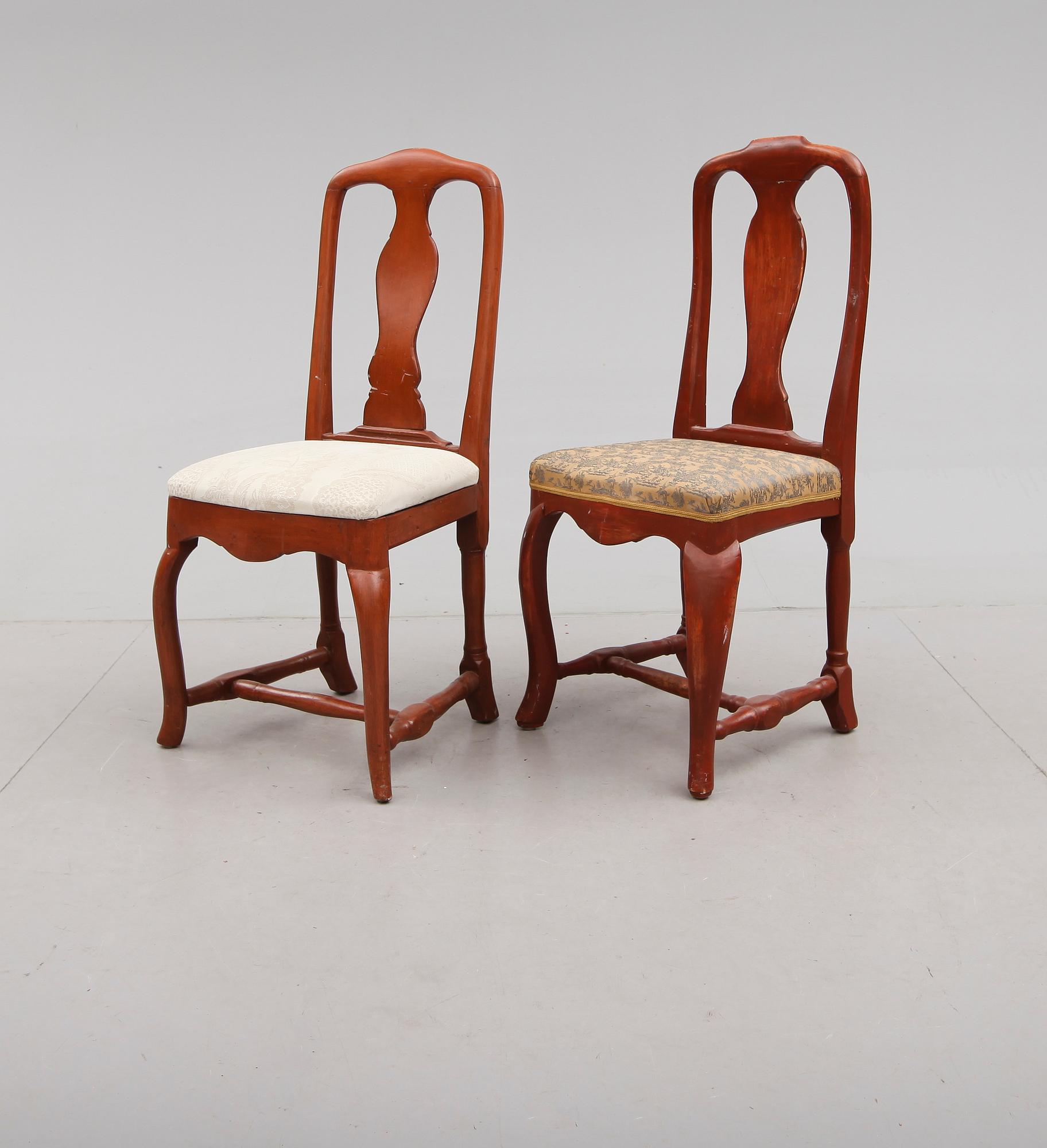 STOLAR, 2 st, senbarock, 1700-tal.