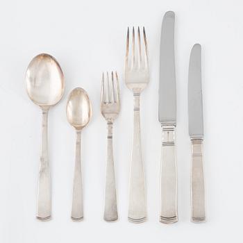 Jacob Ängman, a 49-piece silver cutlery set, 'Rosenholm', GAB, Eskilstuna, 1970-82.