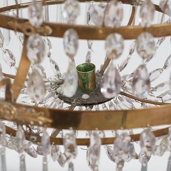 A late Gustavian nine-light chandelier, early 19th century.