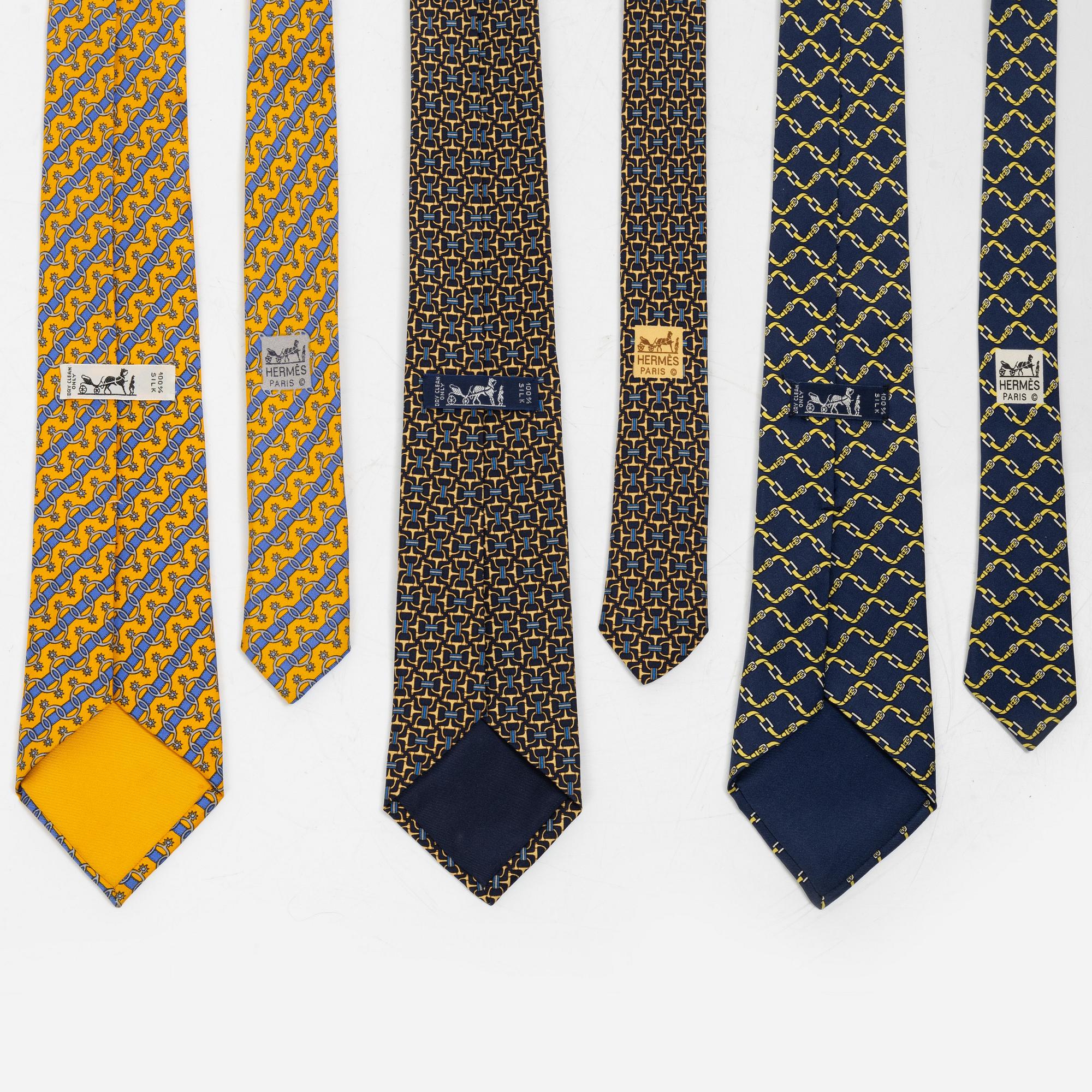 Hermès, slipsar, 3 st.