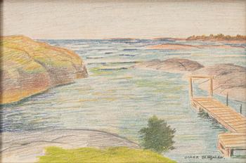 Oskar Bergman, Archipelago scene with a jetty.
