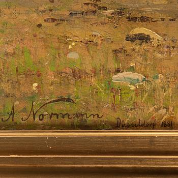 Adelsteen Normann, oil on canvas, signed an dated Düsseldorf 1881.