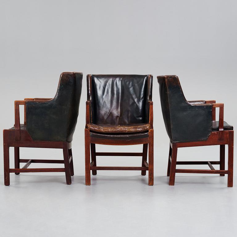 HANS J WEGNER & PALLE SUENSON, 3 similar chairs for "M/S Venus" in 1948, by cabinetmaker Palle Suenson, Denmark.