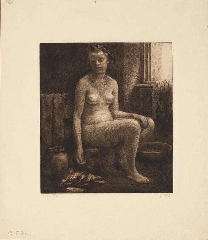 Axel Fridell, "Sittande naken flicka".
