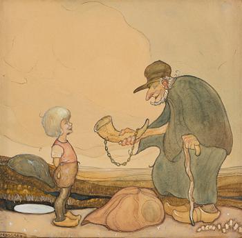 812. Gustaf Adolf Tenggren, The horn.