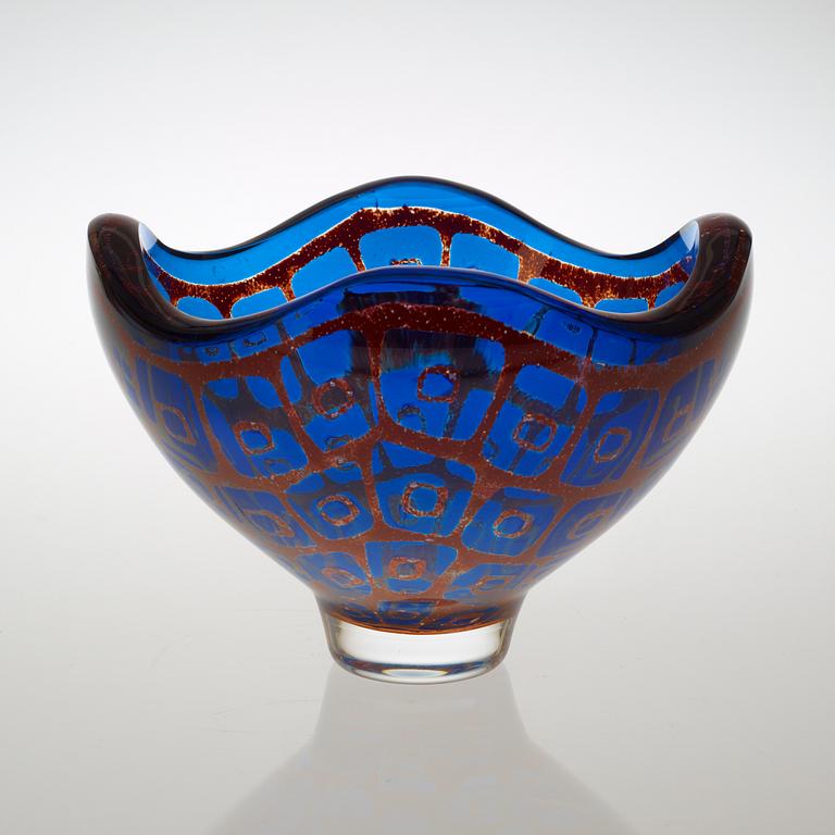 A Sven Palmqvist Ravenna glass bowl, Orrefors 1987.