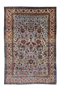 979. SEMI-ANTIQUE SILK KASHAN SOUF (in relief). 197,5 x 132 cm.