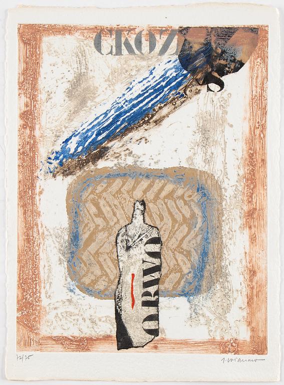 James Coignard, mapp med tre carborundum etsningar, 1981, signerade 72/75.