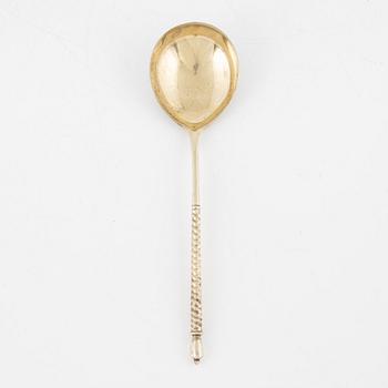 A Russian silver spoon, marks of Andrei Pastnikov (1868-1898), Moscow.