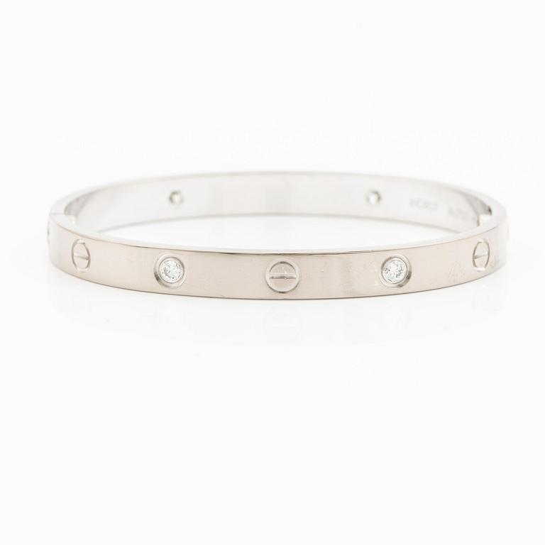 Cartier armband "Love" 18K vitguld med fyra runda briljantslipade diamanter.