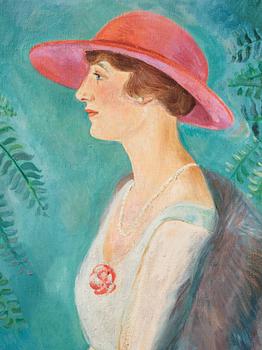 Einar Jolin, A woman with pink hat.