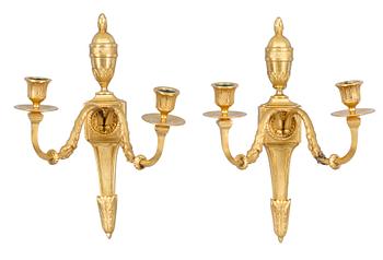 374. A PAIR OF WALL CANDELABRAS.
