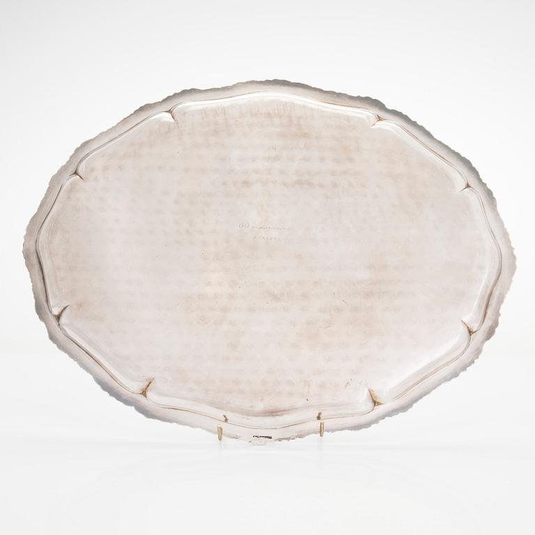 A silver tray / platter, Kultakeskus, Hämenlinna 1948.