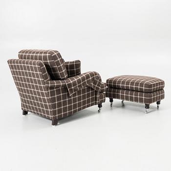Armchair, “Howard”, with footstool, Englesson Design, modern manufacture.