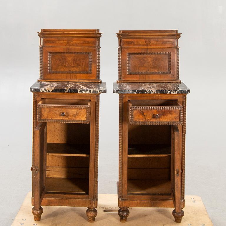Bedside table / cupboard, a pair, first half of the 20th century.