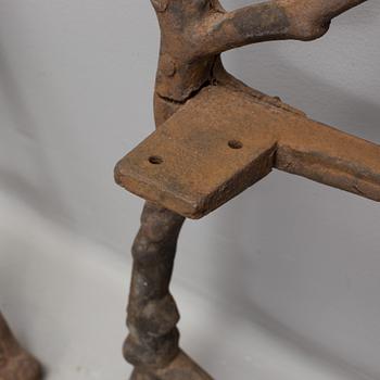 A bench parts, cast iron, early 20th century.