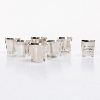 Seven Swedish silver cups, Stockholm 1950s-60s.