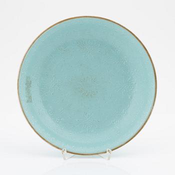 A Chinese turquoise dish, 20th century.