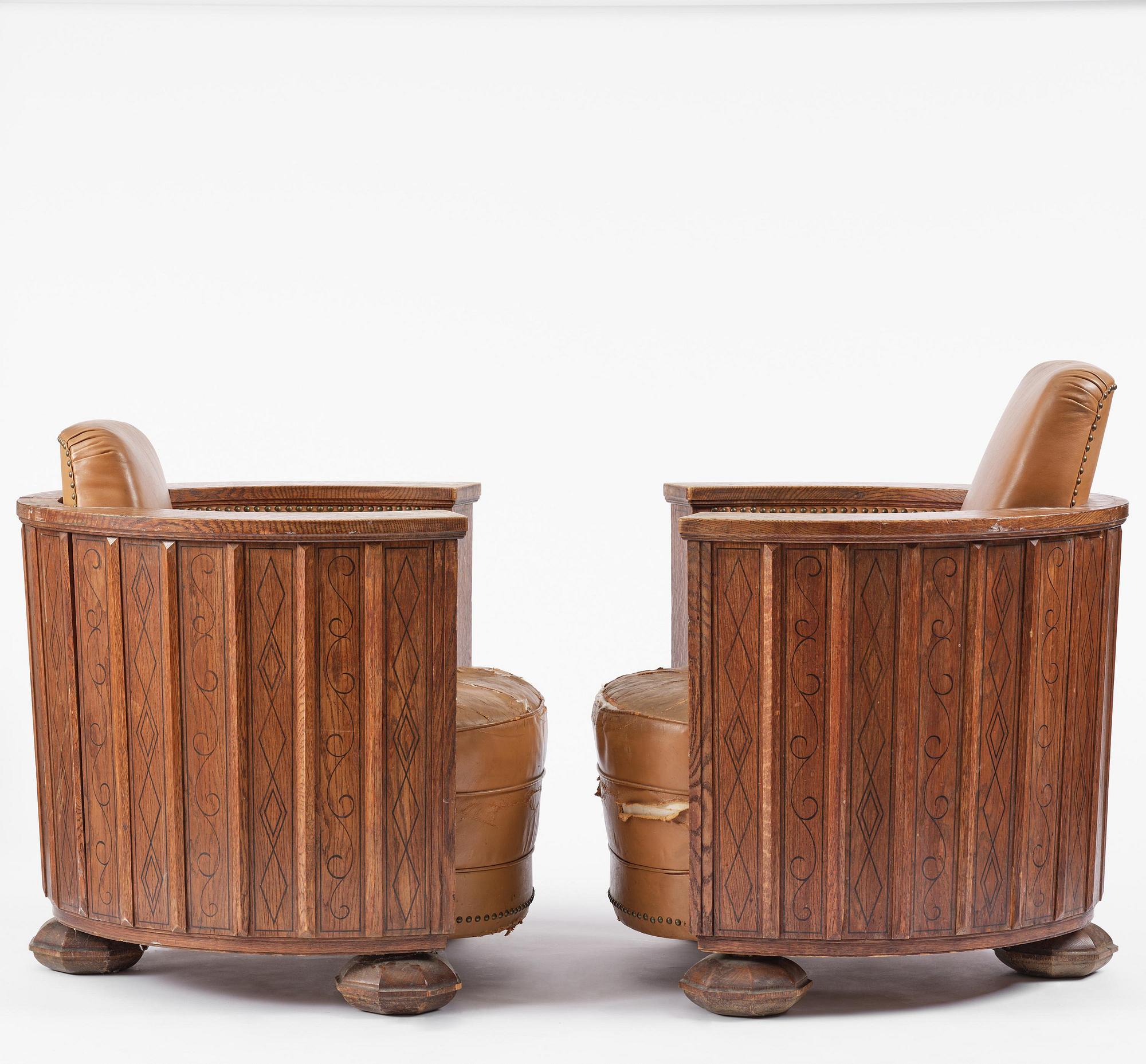 Fåtöljer, ett par, 1920-tal.