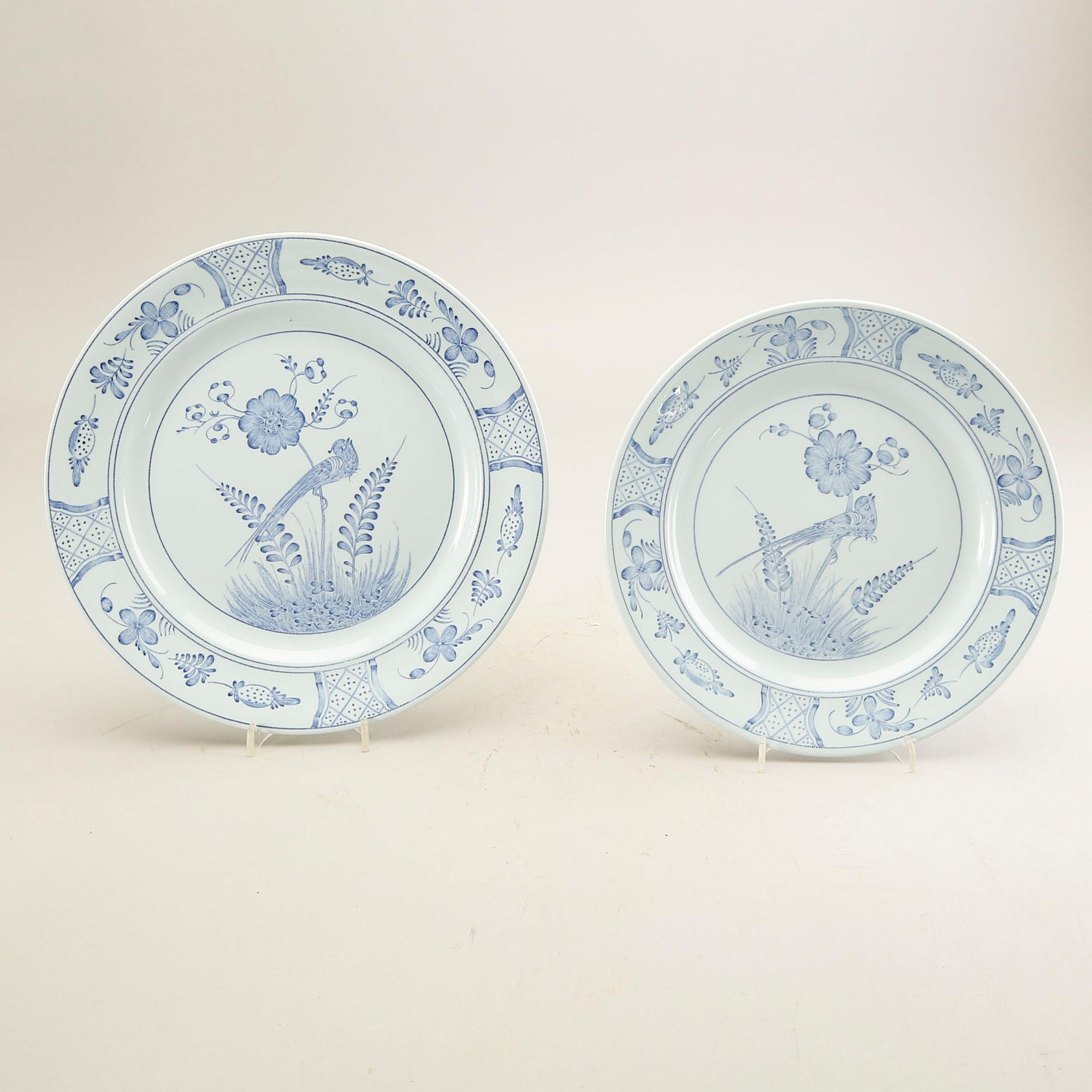 Servis "Fågel Blå" 57 dlr Rörstrand 1900-talets andra hälft flintgods.