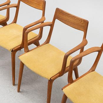 Alfred Christiansen, stolar, 4 st, "Boomerang/370", Slagelse möbelverk, Danmark, 1960-tal.