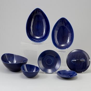 A Swedish Rörstrand 'Blå Eld' part dinner service. Design by Herta Bengtsson. (41 pieces).