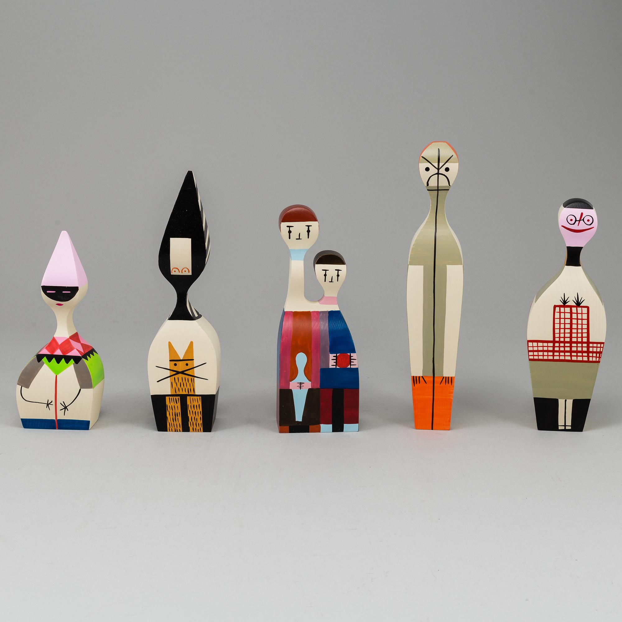 ALEXANDER GIRARD, five, wooden dolls, Vitra.