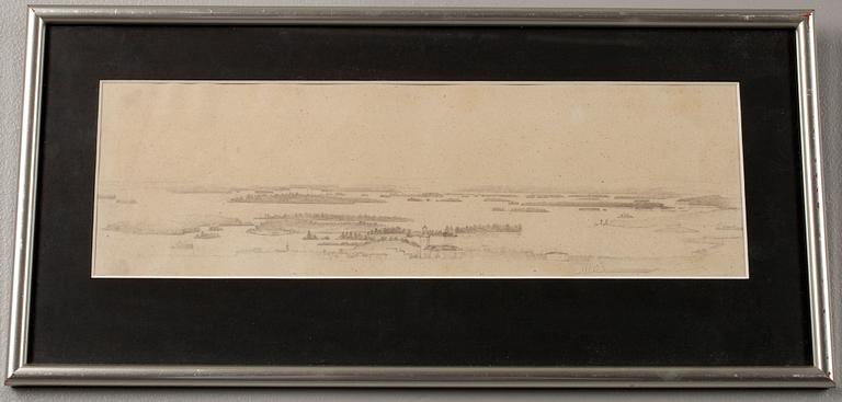 MAGNUS VON WRIGHT, blyertsteckning, osignerad.