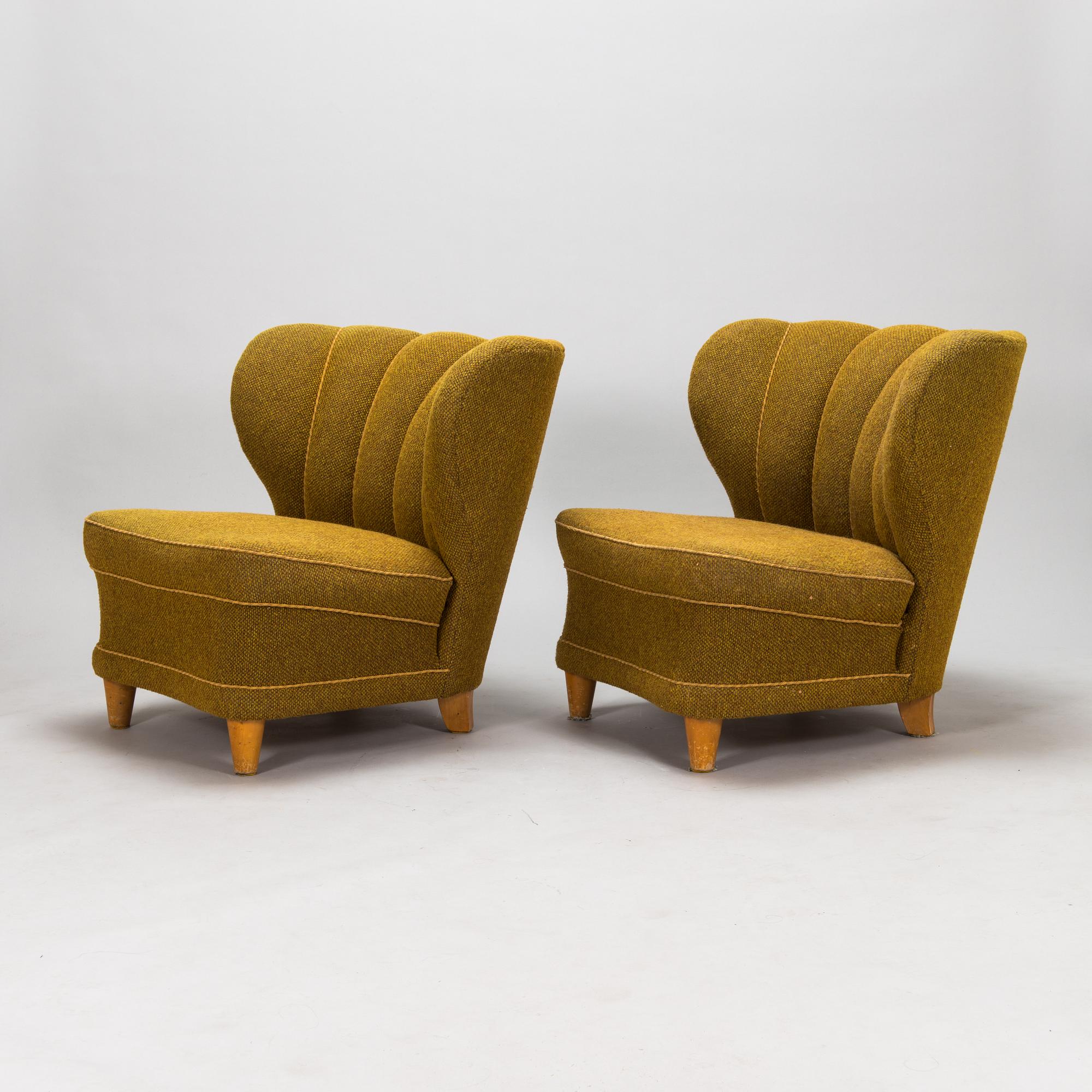 Fåtöljer, ett par, 1900-talets mitt.