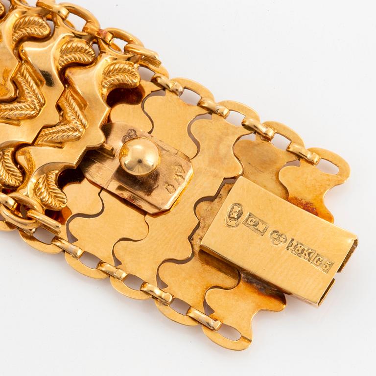 An 18K gold and enamel bracelet, by Möllenborg.