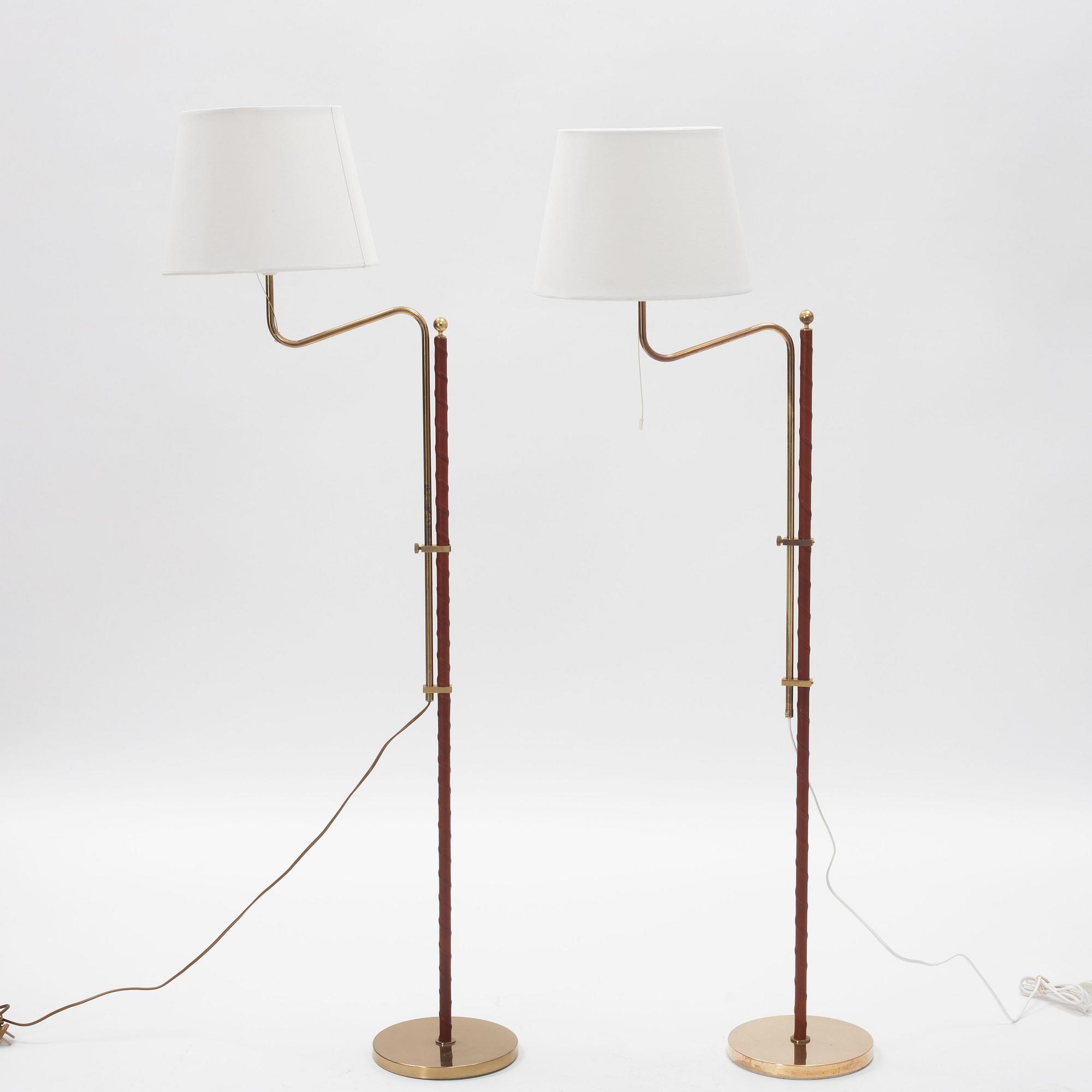 Golvlampor, ett par, modell G 132, Bergboms, 1900-talets slut.