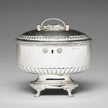 201. A Swedish 19th century silver sugar-casket, mark of Anders Lundqvist, Stockholm 1826.