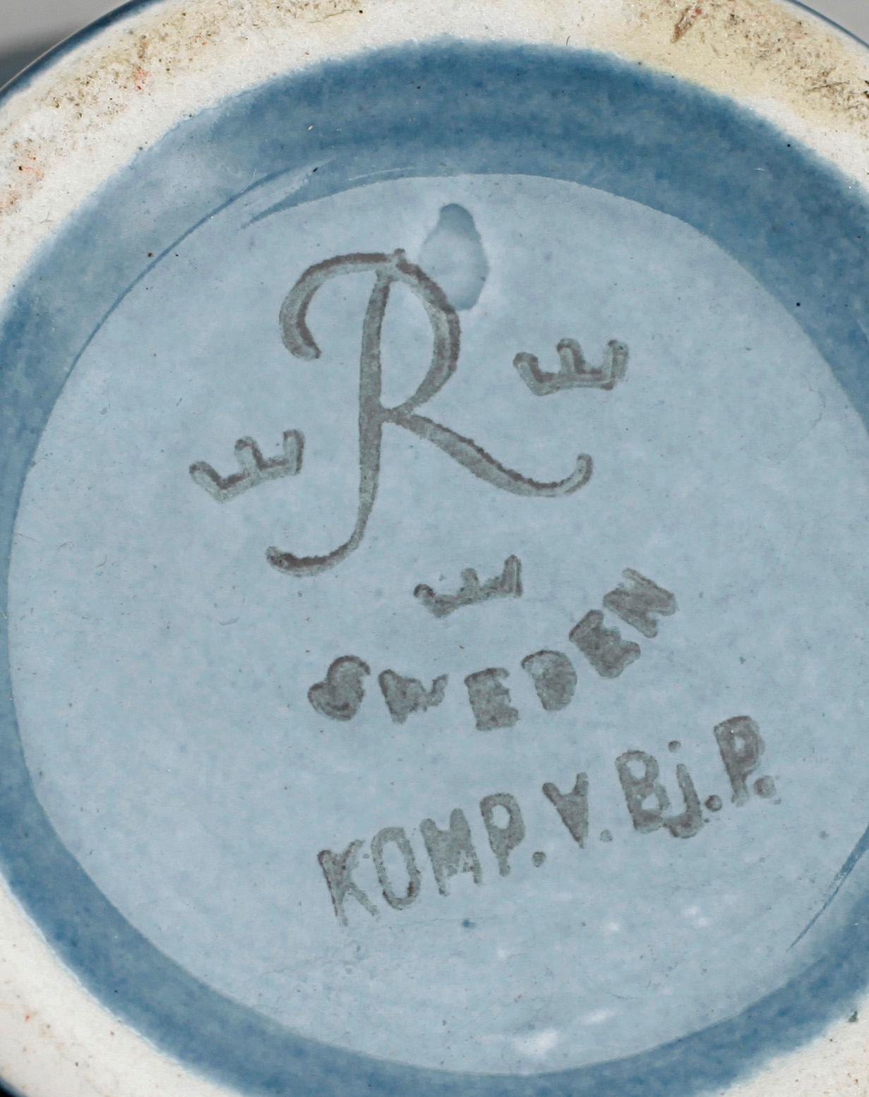 VASER samt SKÅL, 3 st, chamottelera, Vilhelm Bjerke Petersen, Rörstrand, märkta.