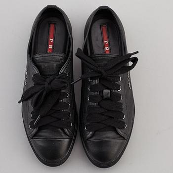 PRADA, two pairs of leather sneakers, size 35,5.