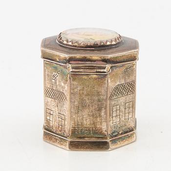 Scent box, silver, Oscar Julius Björkman, Karlskrona, 1878.