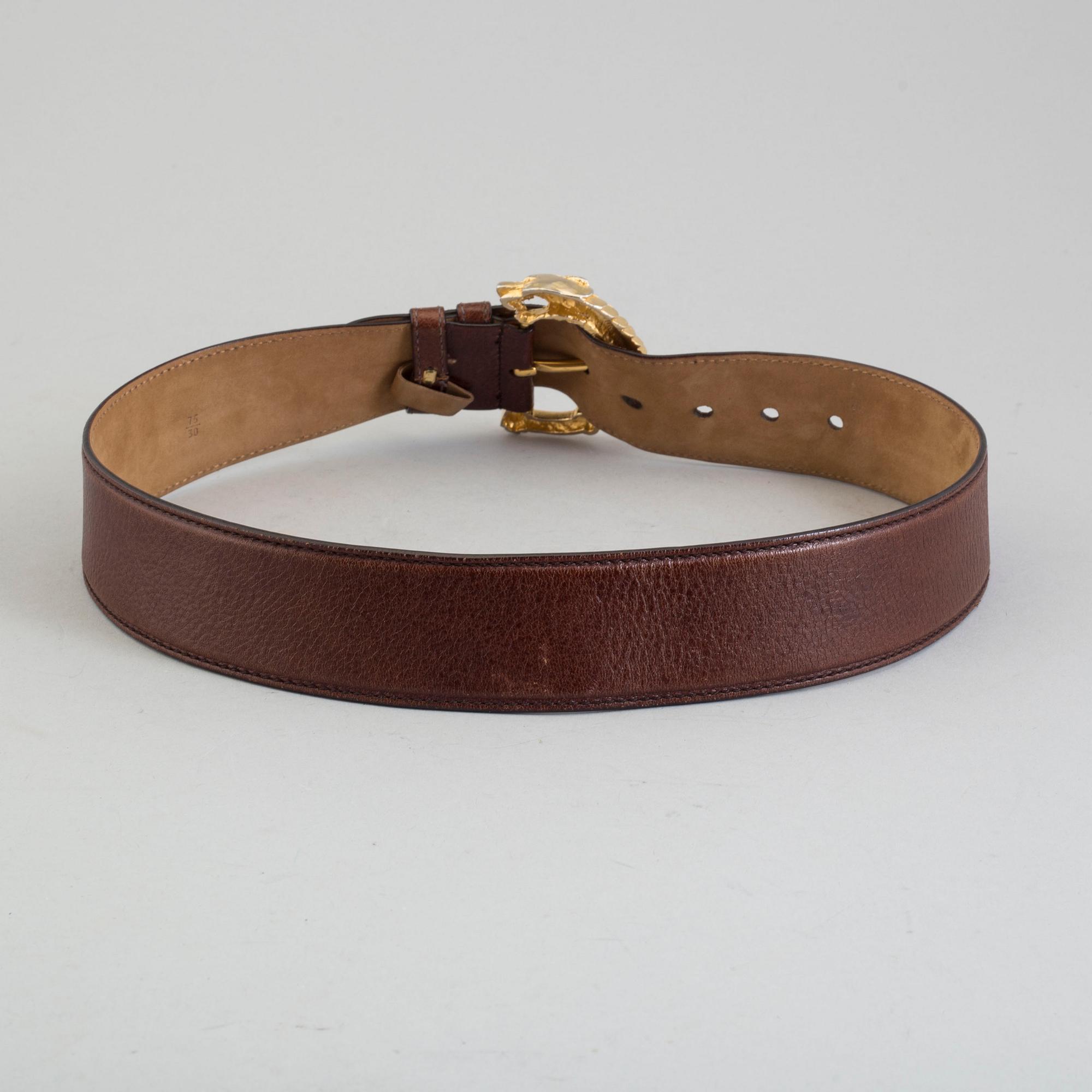 PRADA, a leather belt, size 75/30.