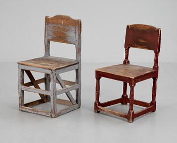 STOLAR, 2 st, allmoge, 1800-tal.