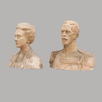 Two plaster sculptures by Sigrid Blomberg, early 20th century.